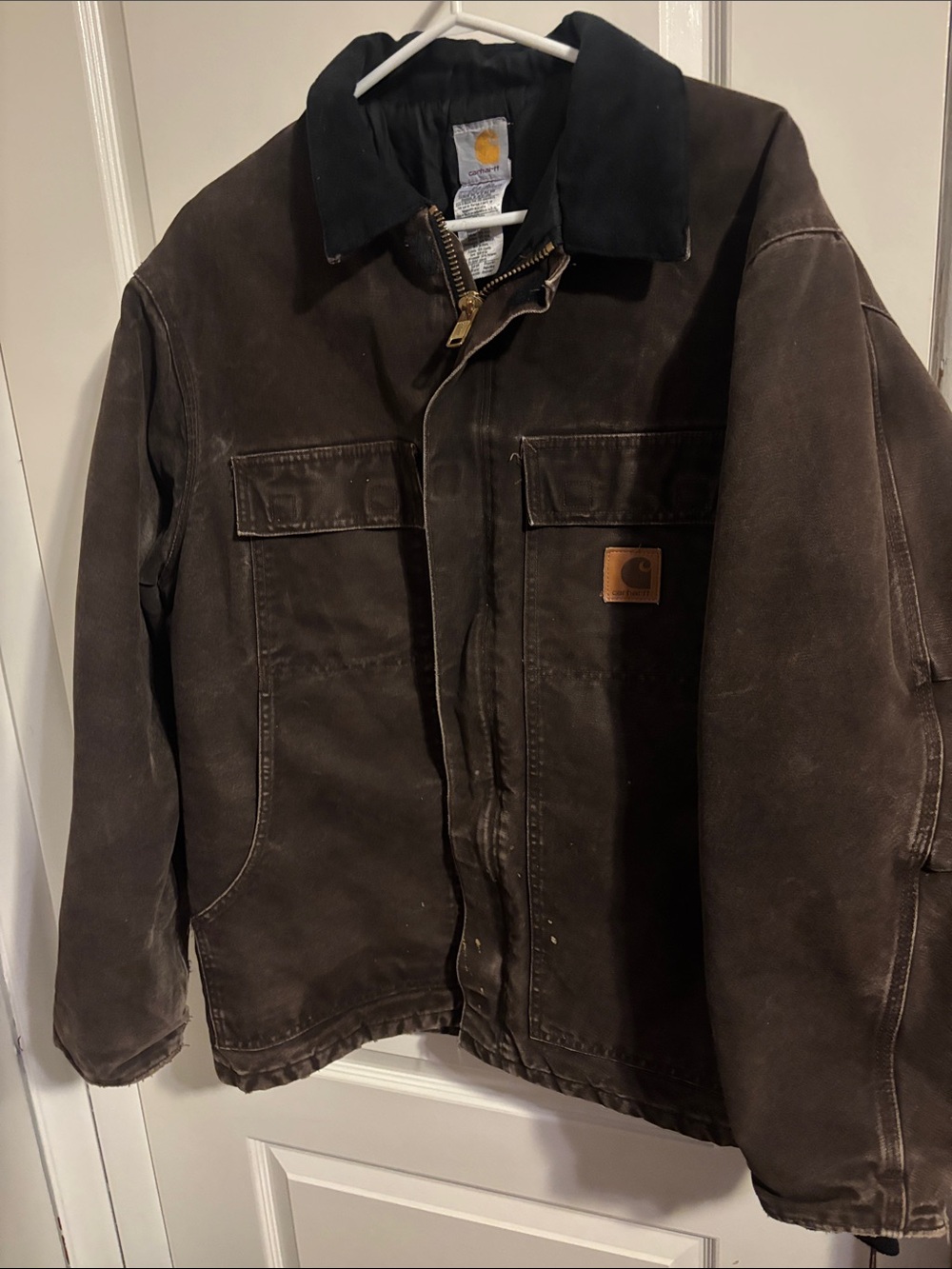 Vintage Carhartt C26 Sandstone Traditional Coat - Dark Brown Arctic Quilt Lined